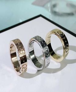 2020 Sprzedaż nowej listu moda prosta para Pierścień Pierścień luksusowy projektant biżuterii Kobiety pierścieni 7731662