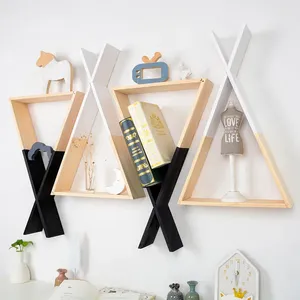 Decorative Plates Nordic Storage Rack Wall Shelf In Shelves Wooden Fork Display Racks Living Bedroom Children Room Decoration