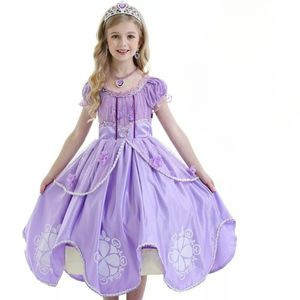 Abito da ragazza vestito da damigella d'onore abito principessa viola stile