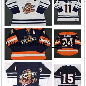 Vin Weng Wholesale Customize ECHL Greenville Swamp Rabbits Mens Womens Kids 11 Bretton Cameron 24 Justin DaSilva Cheap Hockey Jerseys Goalit Cut