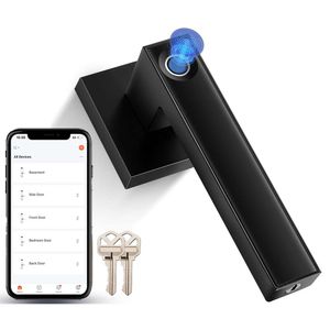 Clyerset Smart Door Handle App (Hantera flera lås) Square Design Channel Mode Fingeravtryck lokalt lagring Hållbart biometriskt lås