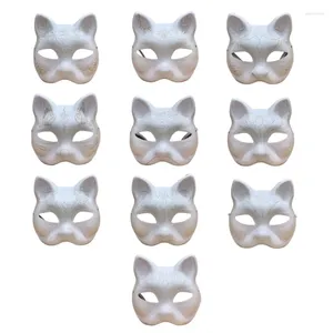 Forniture per feste non dipinto Maschera maschera Mano di carta fai -da -te per il cosplay di Halloween per adulti per bambini