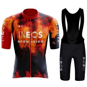 Fans Tops T -Shirts 2024 Ineos Quick Dry Bicycle Set Mountain Uniform Sommer Herren -Trikot Set Road Jersey Q240511