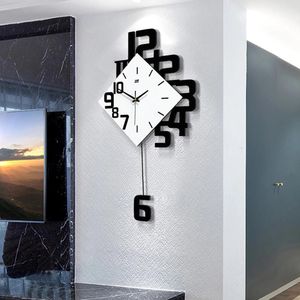 Wanduhren moderne Swing Clock Metall Quarz stiles nordisches Design für Wohnkultur Hochtemperatur Backfarbe Nicht verblüffend