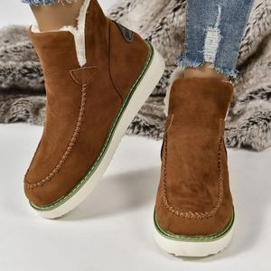 Stiefel Frauen Schnee Winter 2024 Mode lässige warme Schuhe für Slip on Lady Comfort weibliche Knöchelschuhschuhe Botas de Mujer