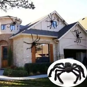 Decoração assombrada 30cm/50cm/75cm/90cm/125cm/150cm/200cm Spider Black Halloween House Prop Indoor Outdoor Giant Decor