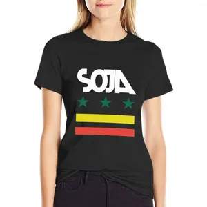 Polos femininos Soja Logo Music Art T-shirt Roupas estéticas Roupas Lady Rouse Blush Designer Mulheres Luxo