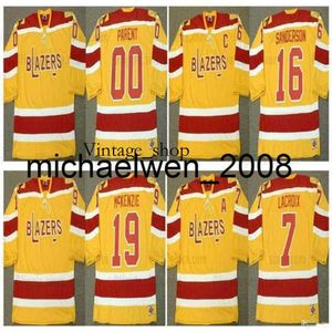 Vin Weng Blazers Vintage Jersey 00 BERNIE PARENT ANDRE LACROIX 16 DEREK SANDERSON JOHNNY McKENZIE Custom Name Number Retro Hockey S-6XL