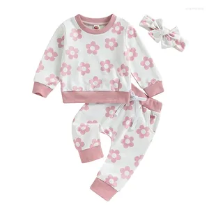 Kleidung Sets Kuprettborn Baby Girl Fall Outfit Blume Langarm Crew Neck Sweatshirts Hosen 3 6 9 12 18 24 Monate Geschenke