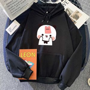 Erkek Hoodies Sweatshirts Panda Bear Bubu Dudu kapüşonlu sevimli karikatür grafik baskı kapşonlu erkekler kadınlar artı beden sweatshirts uzun slve sıcak strtwear t240510