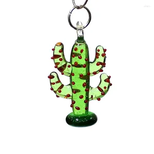 Figurine decorative simpatiche cactus in vetro fascino a sospensione in miniatura ornamenti per la collana di gioielli fai -da -te che producono accessori o decorazioni da giardino