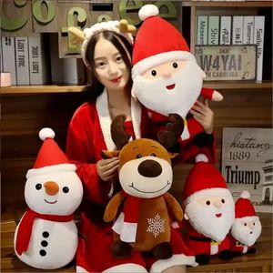 Лосей плюшевый клаус рождественские животные Санта -фаршированная игрушка снеговик кукол