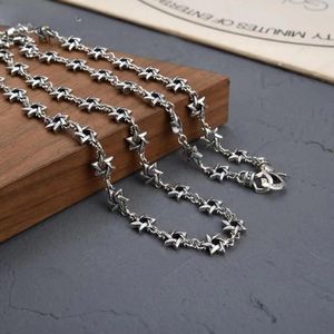 체인 UMQ Real Pure S925 Silver Necklace 남자와 여자 조수 브랜드 Hexagram 성격 패션 힙합 펑크 보석