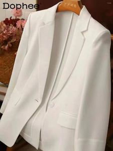 メンズスーツ2024春夏ハイエンドシンプルな白いファッショントレンディスーツショートコート女性のゆるい快適な薄いジャケット