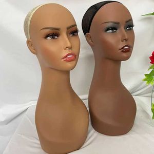 Mannequin Heads Женская пластиковая манекен головы парики солнцезащитные очки Серьги дисплей Q240510