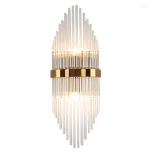 Wall Lamp Modern Glass Living Room Aisle Light Restaurant Sconce E14 LED Loft Decoration Gold/Black Nordic Lighting