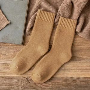 Kadın SOCKS 2024 Kış Yün Erkek Erkekler Soğuk Kar Terry Çorap Havlu Çoraplara Karşı Sıcak Süper Kalın Merino 1 Çift
