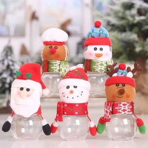 Tema presente plástico pequeno natal jar bolsas de doces artesanato decorações de festa em casa atacado jn07