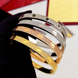 Designer modering med tre rader med smal version full tegelarmband för kvinnliga par rosguld armband ring semester presentmärke lyx + låda