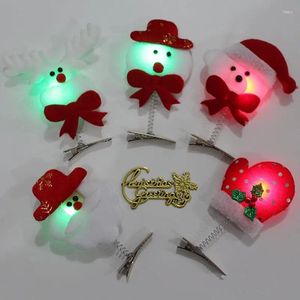 Pesto favore 24 pezzi 24 pezzi LED lampeggiante Hairpin Babbo Natale Accessori per bambole peluche Accessori per carnivali Forniture per bambini Decorazione natalizia