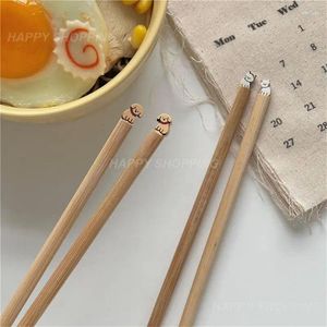 Yemek çubukları bambu 24.9cm yaratıcı pratik Japon tarzı iyi görünümlü ahşap ve ahşap