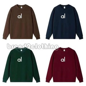 AL-2024 Women Yoga Outfit Perfectly Oversized Sweatshirts Sweater Loose Long Sleeve Crop Top Fiess Workout Crew Neck Blouse Gym