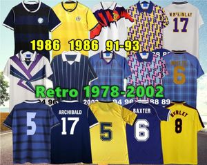 78 82 86 94 98 00 Final İskoçya Retro Futbol Jersey McCoist Gallacher Lambert Klasik Vintage Boş Zaman Futbol Gömlek