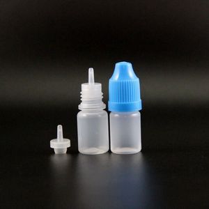 Los 100 PCs 3 ml Plastik -Tropfenflaschen mit kindersicheren sicheren Kappen Tipps Dampf Dampf für E CIG