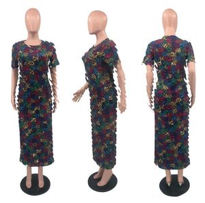 新しいボディコンドレスの女性格子縞半袖豪華な夏のデザイナードレス女性用服