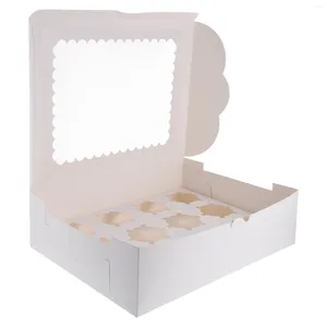 Storage Bottles 4 Pcs Cupcake Wrappers Containers Bakery Supplies Carrier Pastry Muffin White Holder Cookie Packing