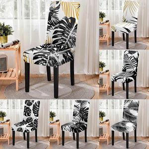 Campa a cadeira de estilo nórdico folha de palmeira lasta traseira de spandex protetor de jantar doméstico lavável para banquete de casamento de restaurante
