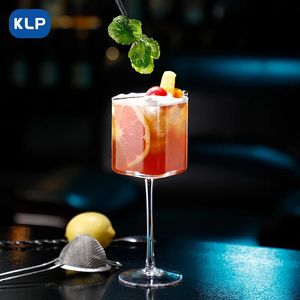 KLPクリエイティブカクテルガラススクエアガラスハイボールガラス特別飲料ガラスバークリスタルレッドワイングラス240510