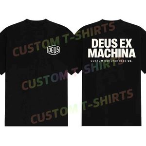 Erkek Tişörtler 2024 Sıcak Satış Yaz% 100 Pamuk Siyah Deus T Shirt Erkekler Kısa Slves Hip Hop Strtwear Serin T Ex Machina Motosiklet T-Shirt T240510