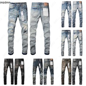 designer jeans män lila jeans märke denim byxa ruin hål byxor high kvalitet broderare nödställd rippad cyklist svart blå jean mens kläder