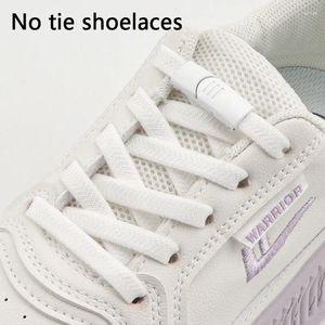 Shoe Parts 1 Pair Elastic Laces Magnetic Metal Lock Flat Shoelaces Without Ties Men And Women Leisure Lazy Shoes Lace For Sneakers