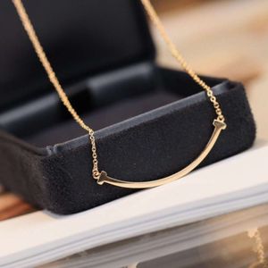 S925 Серебряный TiffanyJewelry Heart Pendants Колье улыбки высококачественный чистого покрытый 18 -километровый розовый золото Гладкое улыбающая