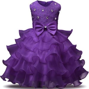 Vestidos da Primeira Comunhão com Jóia de Jóia Bow Jóia sem mangas Princesa Vestidos de festa de cristal Camadas de cupcakes de cristal Triered Tulle Flower Girls Dress para 223L