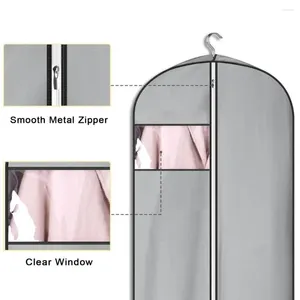 Scatole di stoccaggio Closet Organizzazione set di sacchetti da 3 abiti con gancio organizzatore impermeabile per polvere per abiti lunghi