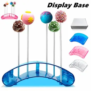 Decorative Plates 20 Hole Cake Lollipop Holder Display Stand Acrylic Clear Durable Candy For Wedding Party Birthday Dessert
