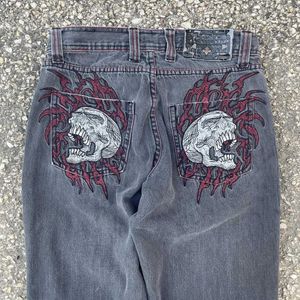 Jeans maschili strtwear y2k pantaloni retrò hip hop cranio largo maschi nuovo punk rock rock harajuku high high wide garers h240513