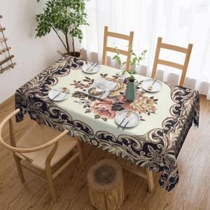 Table Cloth Baroque Antique Roses Tablecloth Rectangular Waterproof Victorian European Floral Cover For Banquet