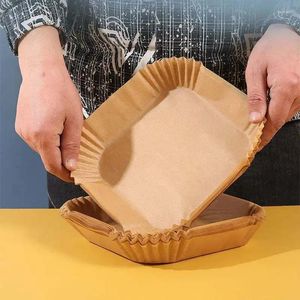 Baking Tools 50Pcs Air Fryer Disposable Paper Accessories Square Round Oil-proof Liner Non-Stick Mat For Kitchen Oven