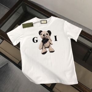 ホットセルメンズブランドデザイナー服有名なTシャツレタープリントラウンドネック半袖黒い白いファッションメン女性Tシャツ