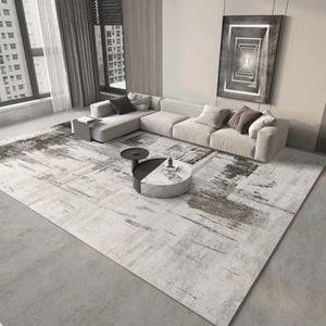 Dywaniki do sypialni estetyczne nordyckie zaawansowane szare dywany salonu dywany o dużych rozmiarach 3x4m studium dywanu Wystrój domu zmywalny 240512