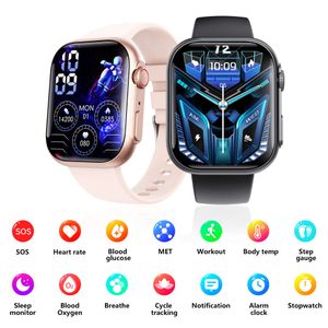 F59 smartwatch heart rate blood pressure blood oxygen monitoring SOS fall alarm non-invasive blood exercise watch