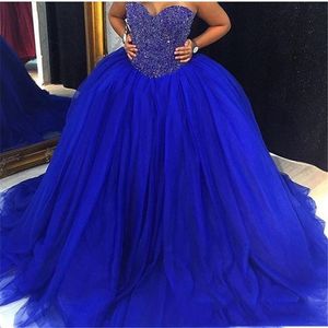 Abito da ballo a palla di tulle gonfio royal abiti da quinceanera sweetheart cristallo abito da festa in rilievo dolce 16 abiti vestidos de 15 personalizzato QC151 265k