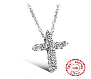 Lüks Orijinal 925 Sterlling Gümüş Kolye Kolye Prenses Lüks Elmas Kolye Kolye Bayanlar ve Kadınlar Tasarımcı Jewelry8028166