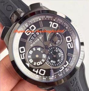 Fashion Luxury Watch Brand New Authentic Bomberg Bolt 68 Quartz Chrono Black PVD Rubber Strap Watch 45mm Men Watches Top Quality7736526