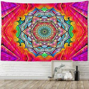 Tapisserier Mandala Tapestry Wall Hanging Bohemian Home Fabric Decoration Multicolor Geometric Fractal Art Room