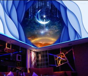 Sfondi soffitti personalizzati Dream Starry Moon 3D Sfondi murali murali